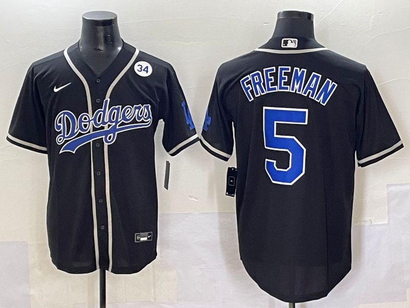 Men 2025 Los Angeles Dodgers #5 Freeman Black Fashion Nike MLB Jersey style 7045->los angeles dodgers->MLB Jersey